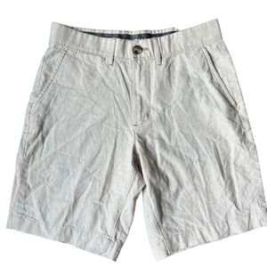 NWT Mens Sonoma 9”  Flat Front Linen Cotton Shorts - 29” waist - Tan Pinstripe